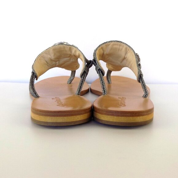 Coccinelle Crystal Embellishments Rhinestone Thong Sandals Size 40/US-9.5 - Picture 5 of 9